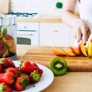 Cutting up healthy foods