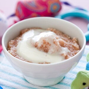 Stewed Pear, Couscous and Yoghurt